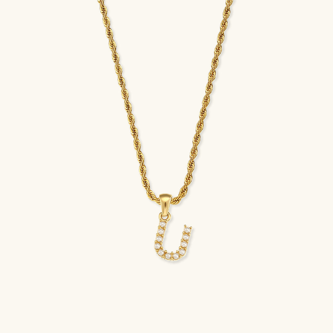 Aurora Pearl Initial Necklace