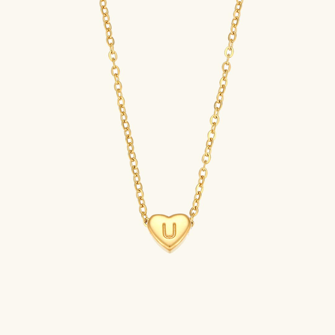 Golden Heartbeat - Initial Necklace