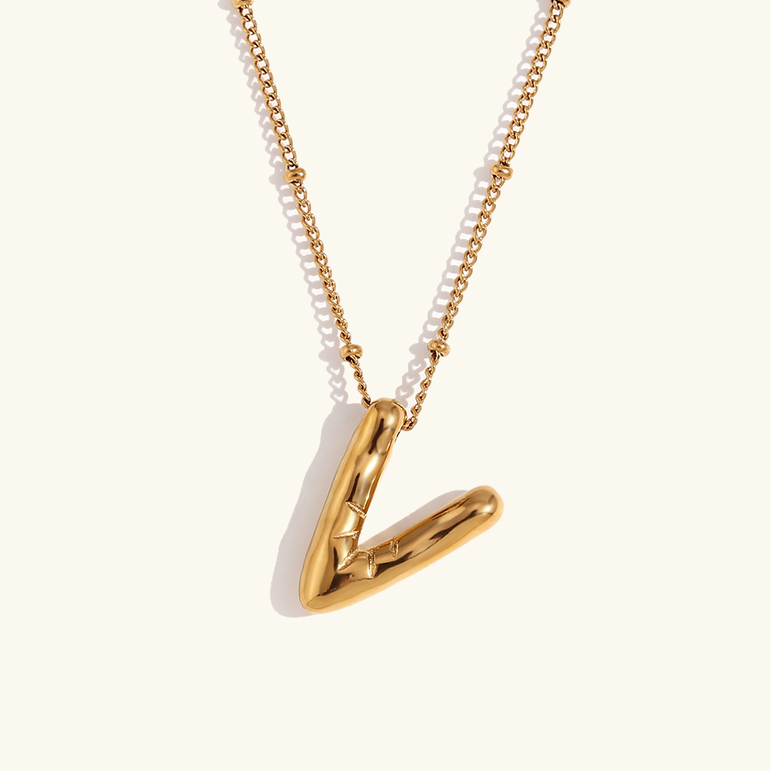 Lettre aérienne - Collier avec initiale en or