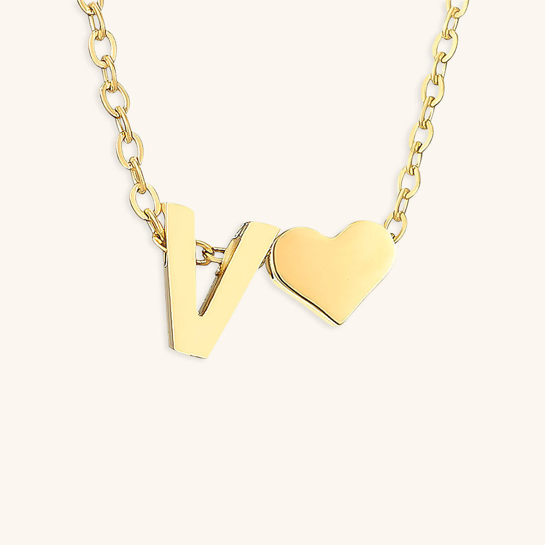 Heartfelt Initial - Gold Letter Necklace