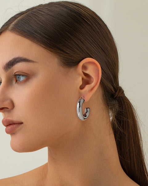 Vega Silver - Sculpted Hoop Earrings