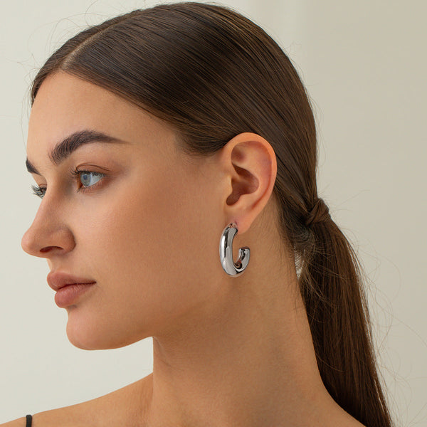 Vega Silver - Sculpted Hoop Earrings