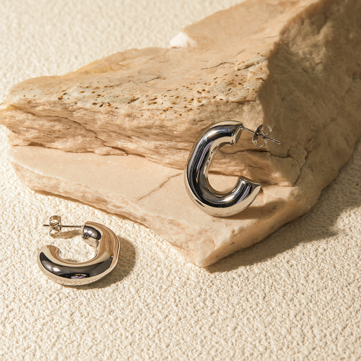 Vega Silver - Sculpted Hoop Earrings