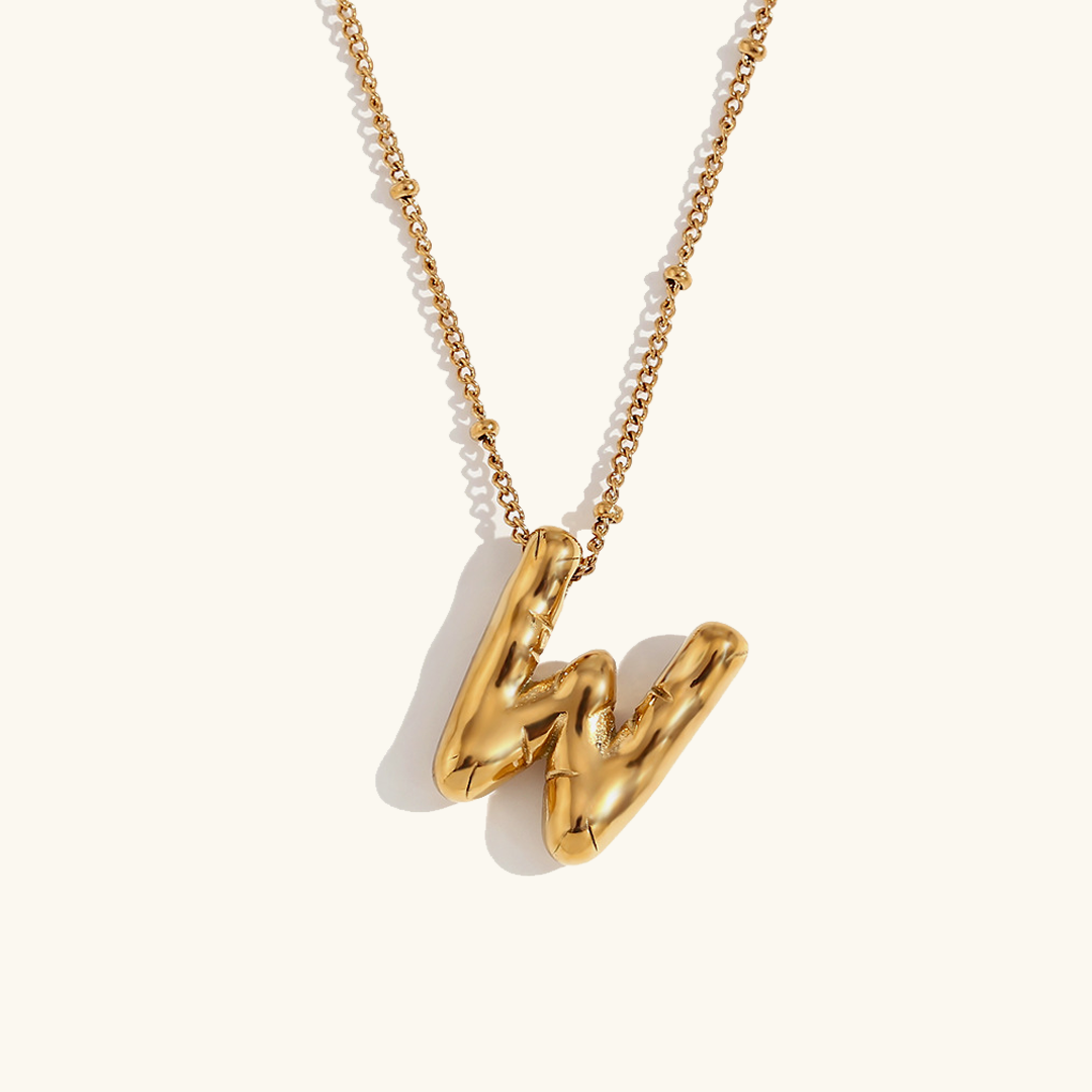 Lettre aérienne - Collier avec initiale en or