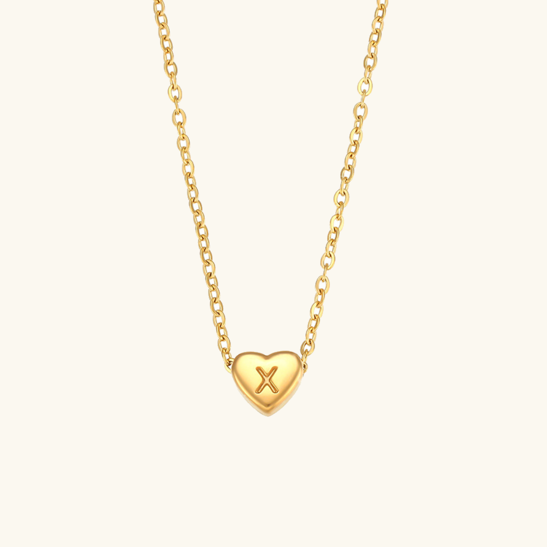 Golden Heartbeat - Initial Necklace