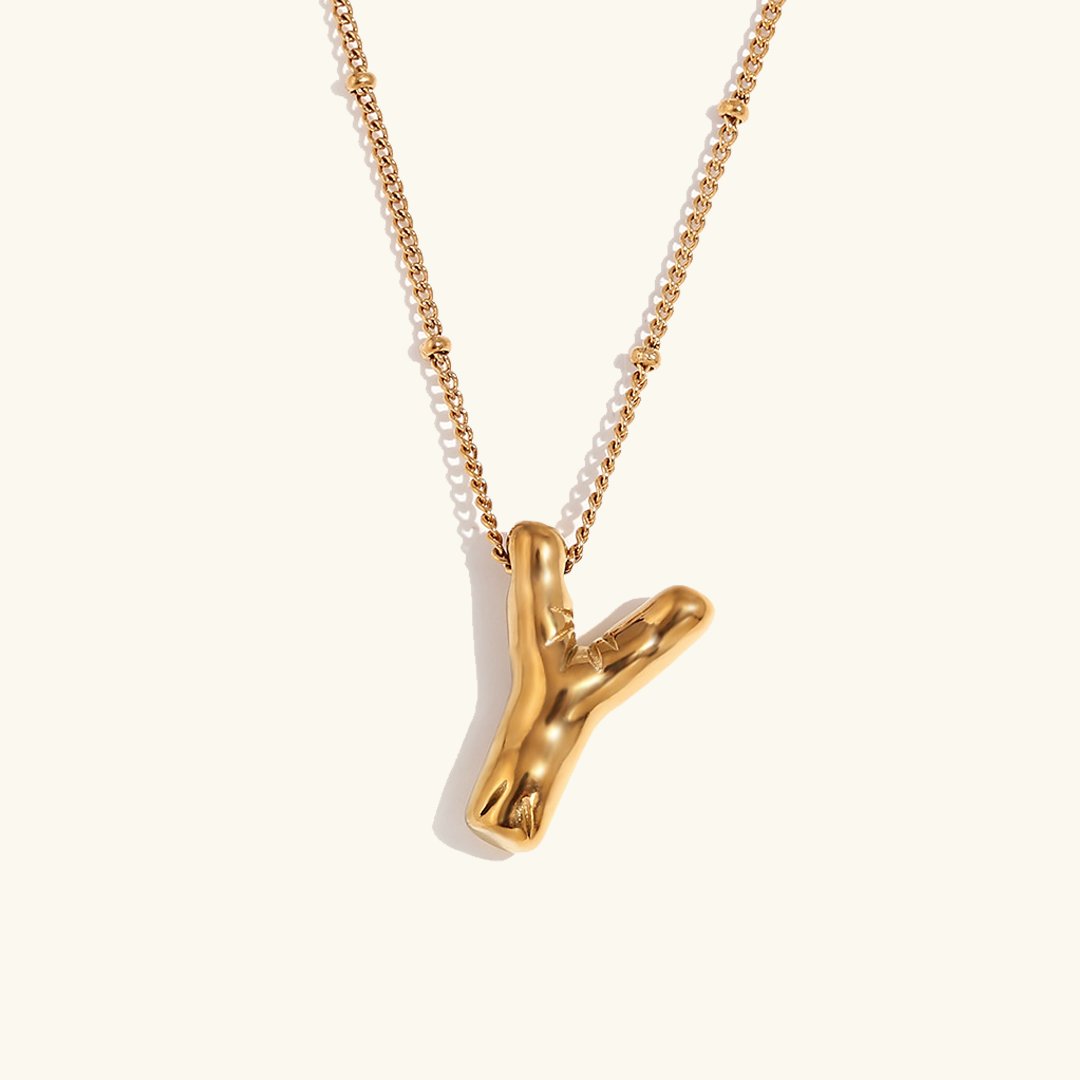 Lettre aérienne - Collier avec initiale en or