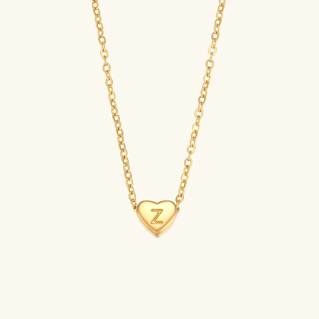 Golden Heartbeat - Initial Necklace