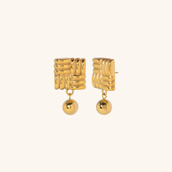 Zara Orb - Geometric Gold Earrings