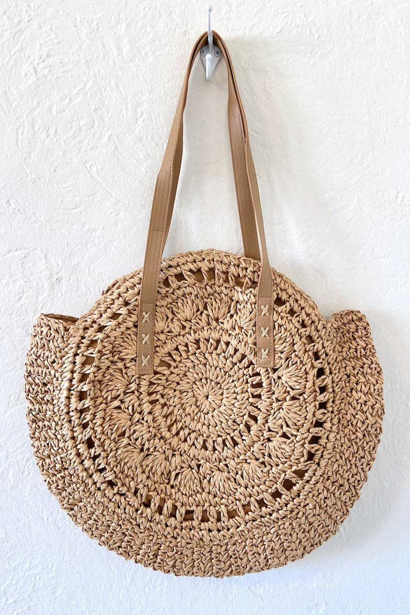 Round-Straw Tote Bag