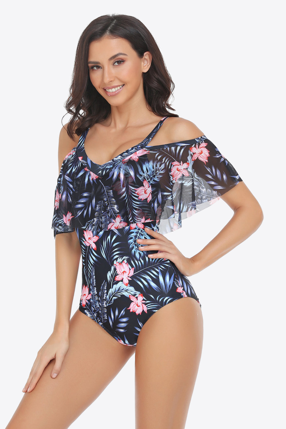 Zelda Botanical Print One-Piece Swimsuit - VibeSoothe