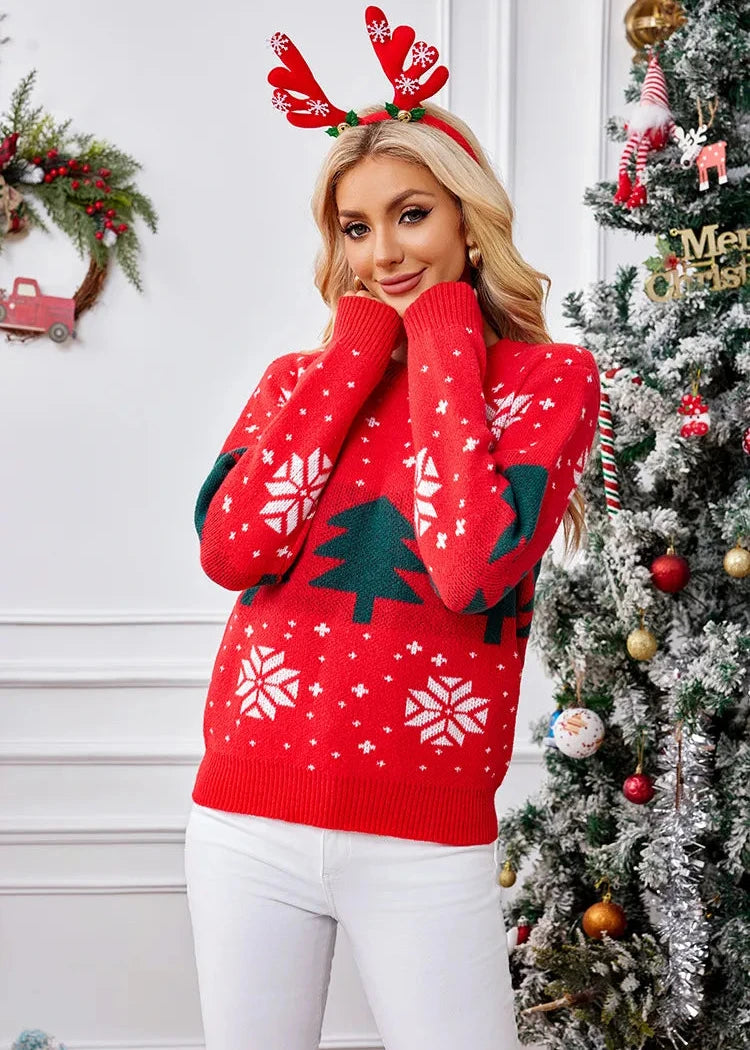 Festive Christmas Tree Knitted Pullover