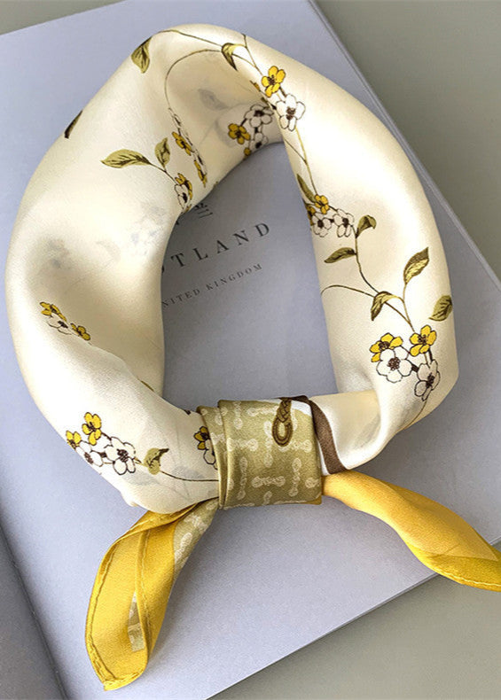 Maribel - Floral Satin Square Scarf