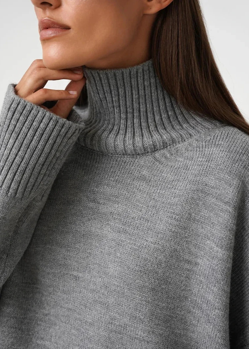 Cozy Solid Turtleneck Sweater