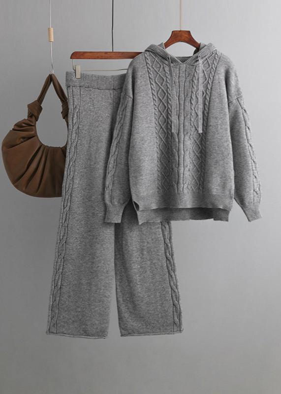 Cozy Cable Knit Hoodie & Pants Lounge Set