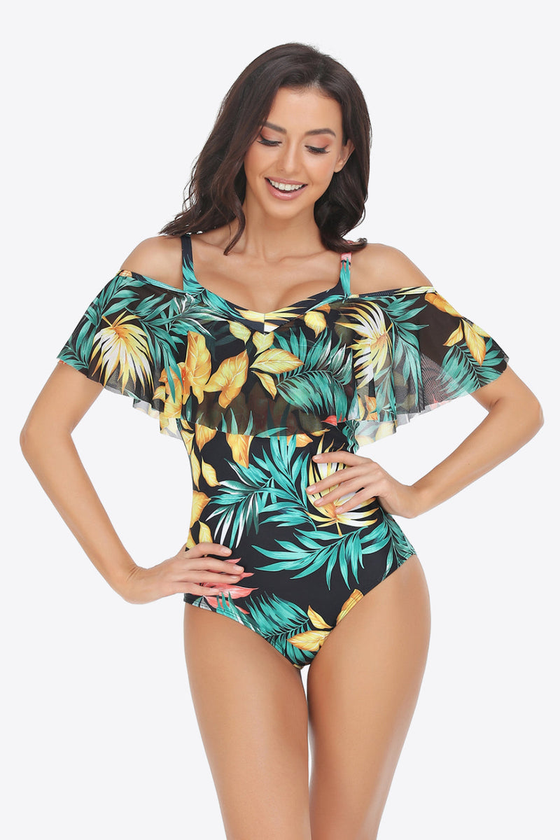 Zelda Botanical Print One-Piece Swimsuit - VibeSoothe