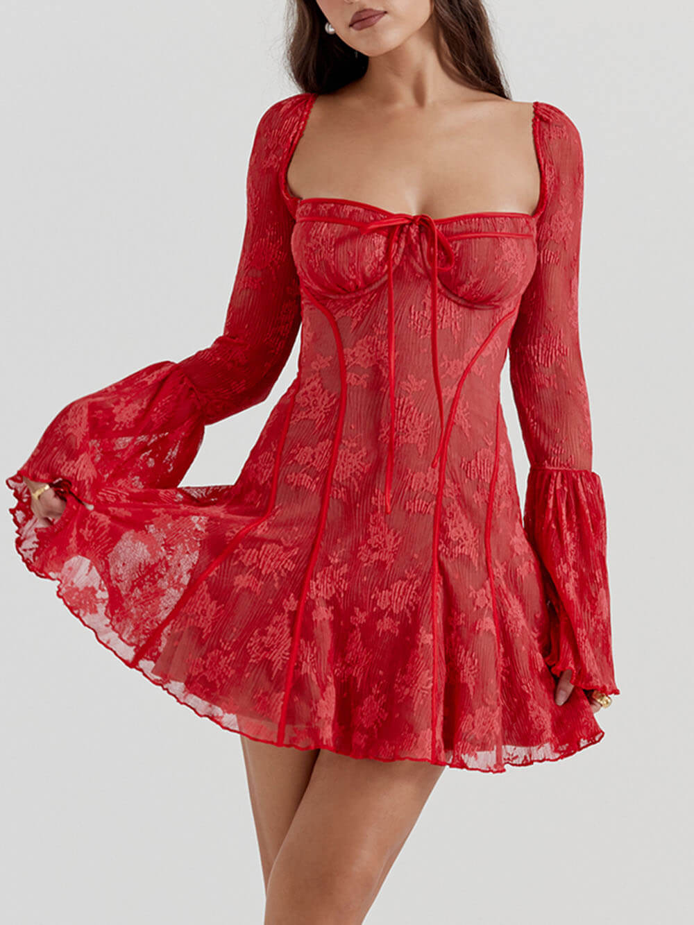 Scarlet Enchantress - Mini-robe corset en dentelle