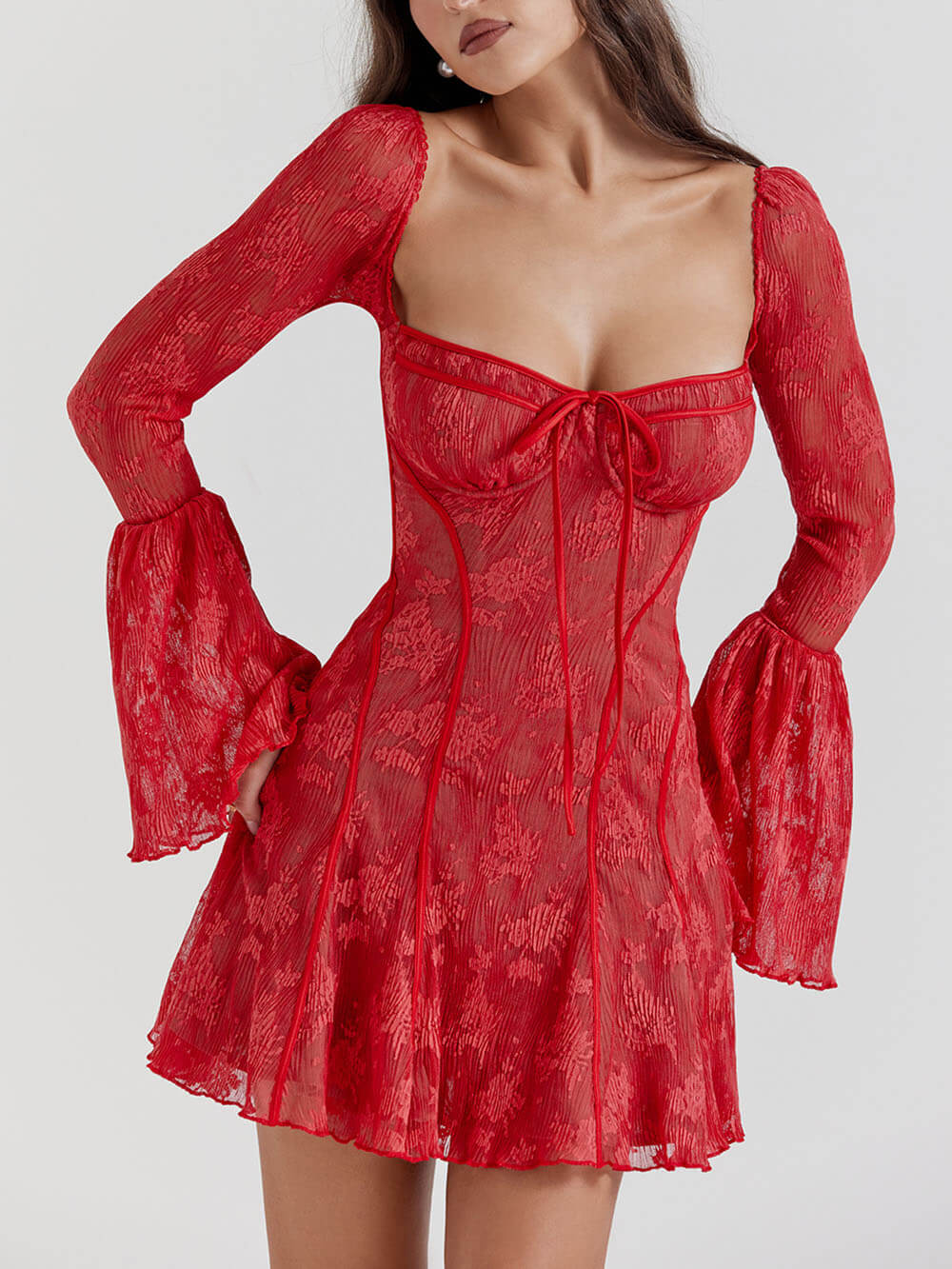 Scarlet Enchantress - Mini-robe corset en dentelle