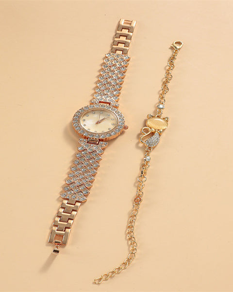 Round Diamond Bracelet Watch - VibeSoothe