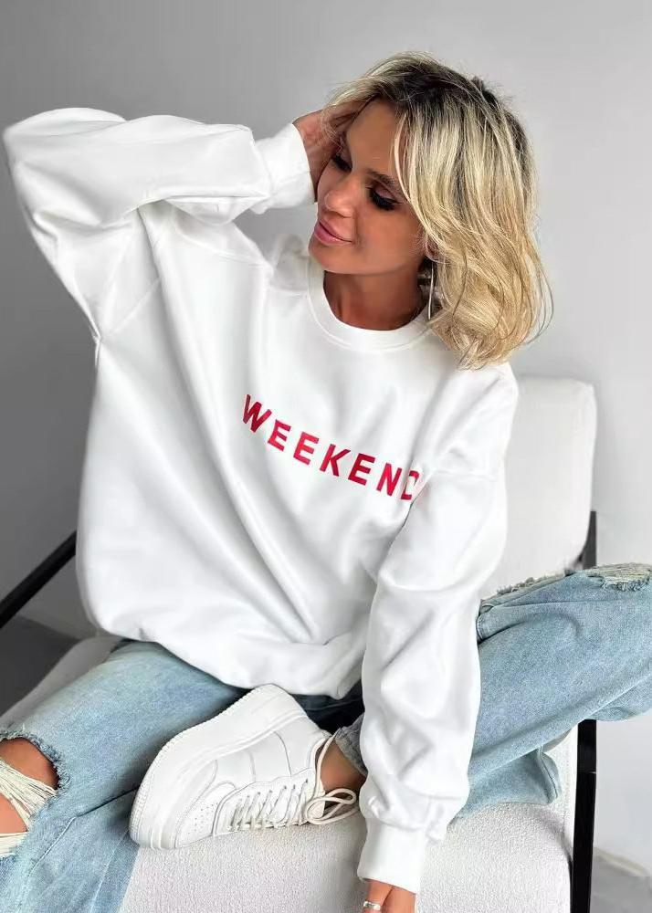 Weekend Vibes - Printed Cozy Sweatshirt