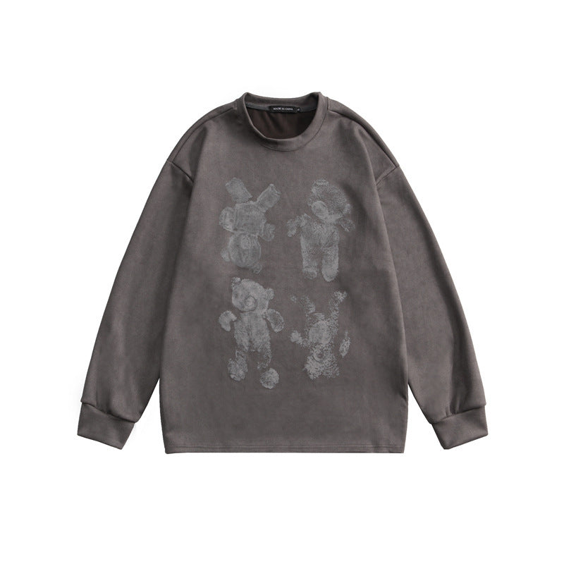 Deerskin Reflective Bear Print Long-sleeve Top