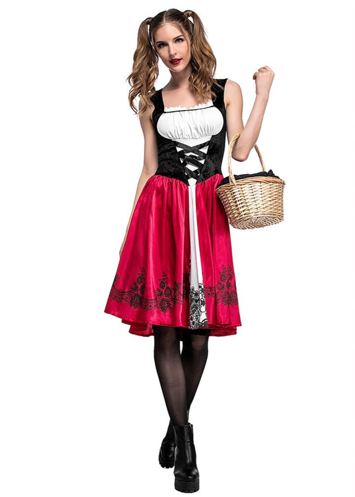 Scarlet Tale - Women’s Red Riding Hood Costume Dress with Cape