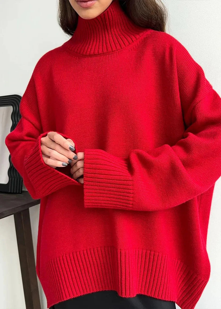 Cozy Solid Turtleneck Sweater