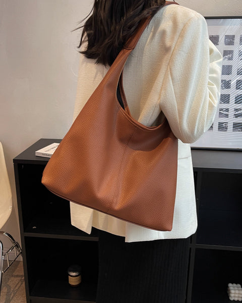 Soft-Leather Underarm Son-Mother Shoulder-Bag