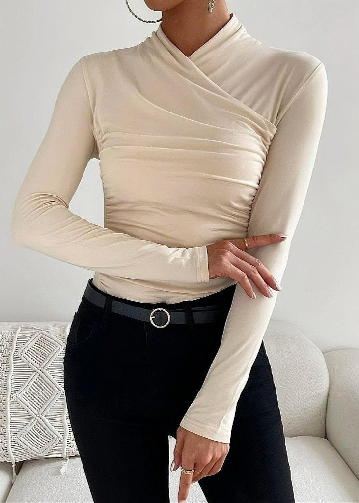 Chic Pleated Long Sleeve Top