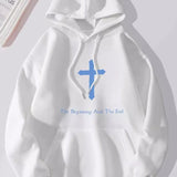 Women's Brushed Hoody Plain Letter Jesus Print - VibeSoothe