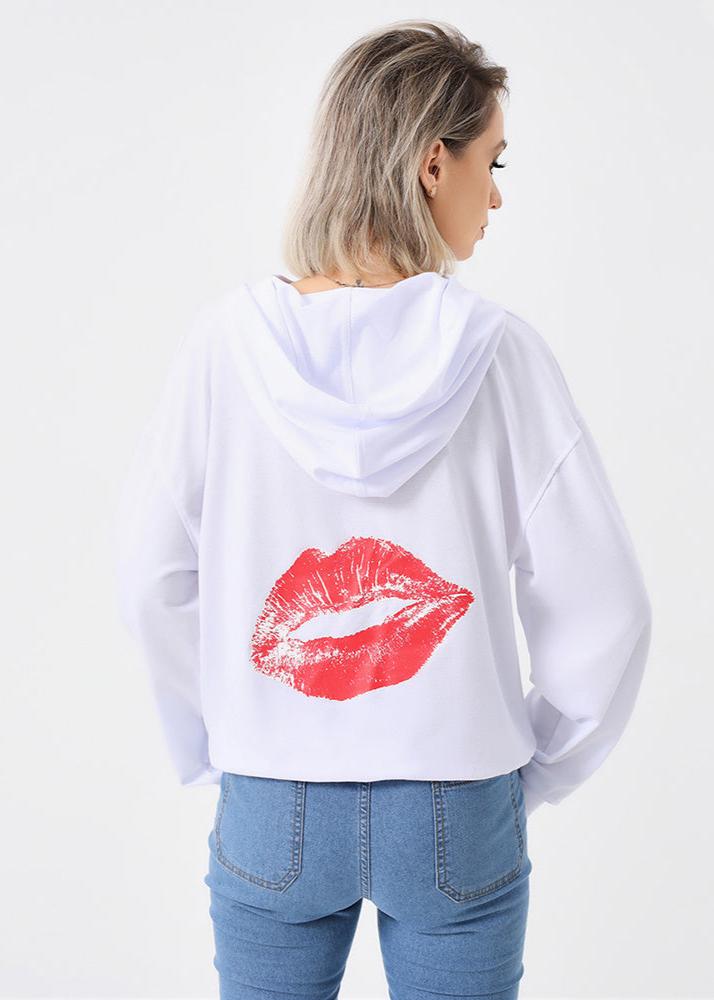 Kiss Me Bold Lip Print Hoodie