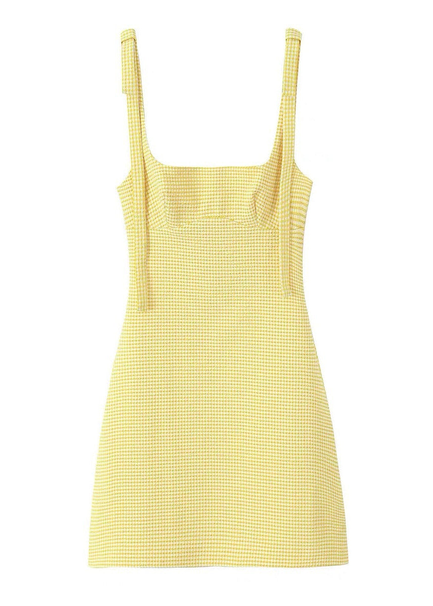Sorrento Lemon Gingham Mini Dress