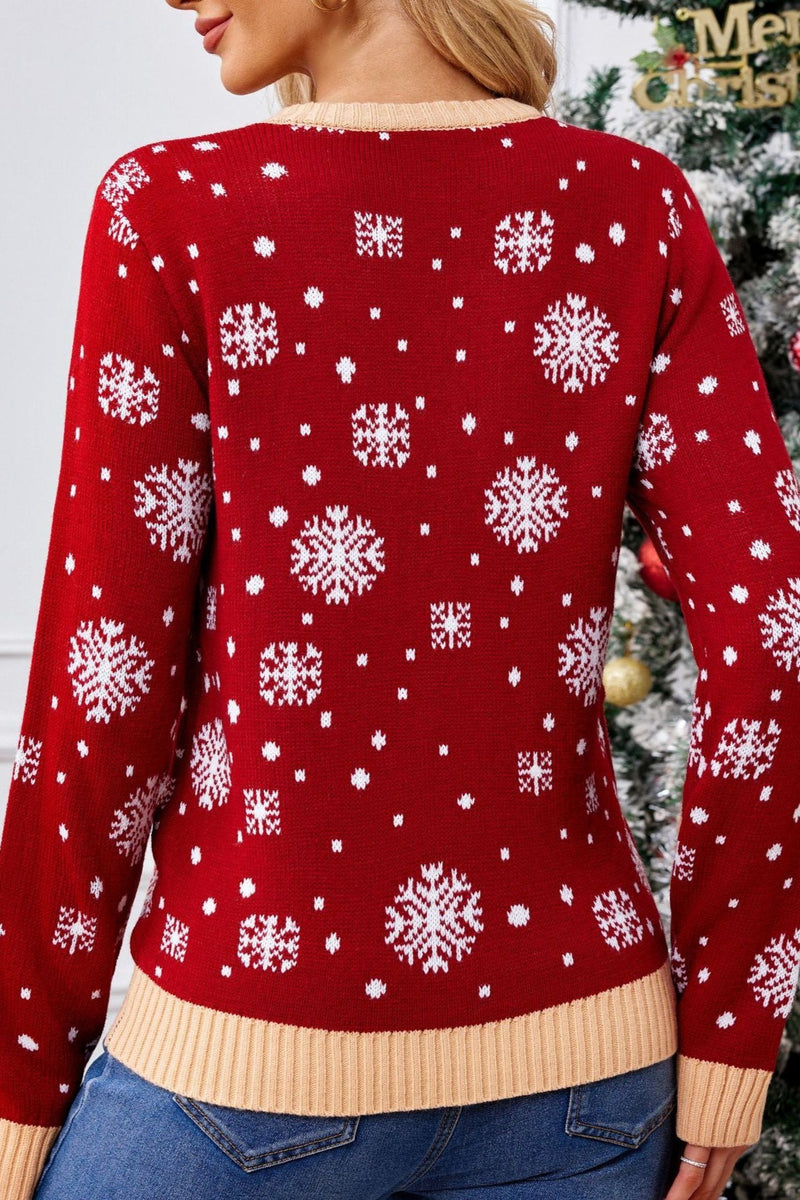 Snowmies" Festive Red Christmas Sweater