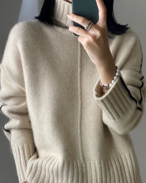 Loose Thickened High Collar Sweater Idle Matching Pure Wool Knit Bottoming Shirt