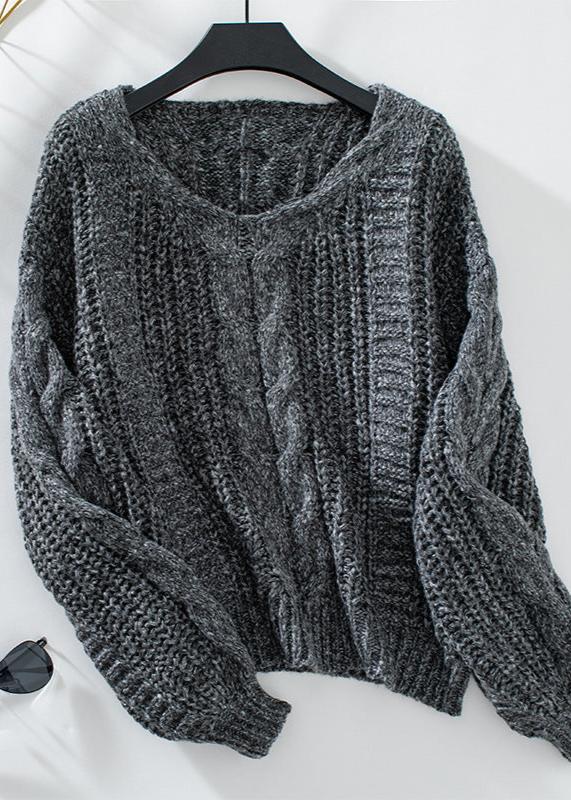 Cozy Cable Knit Lantern Sleeve Sweater - Soft Chunky Knit for Autumn/Winter