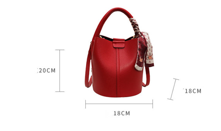 Chic-Red-Bucket Bag - VibeSoothe