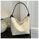 Frosted-Suede-Shoulder-Tote - VibeSoothe