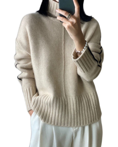 Loose Thickened High Collar Sweater Idle Matching Pure Wool Knit Bottoming Shirt