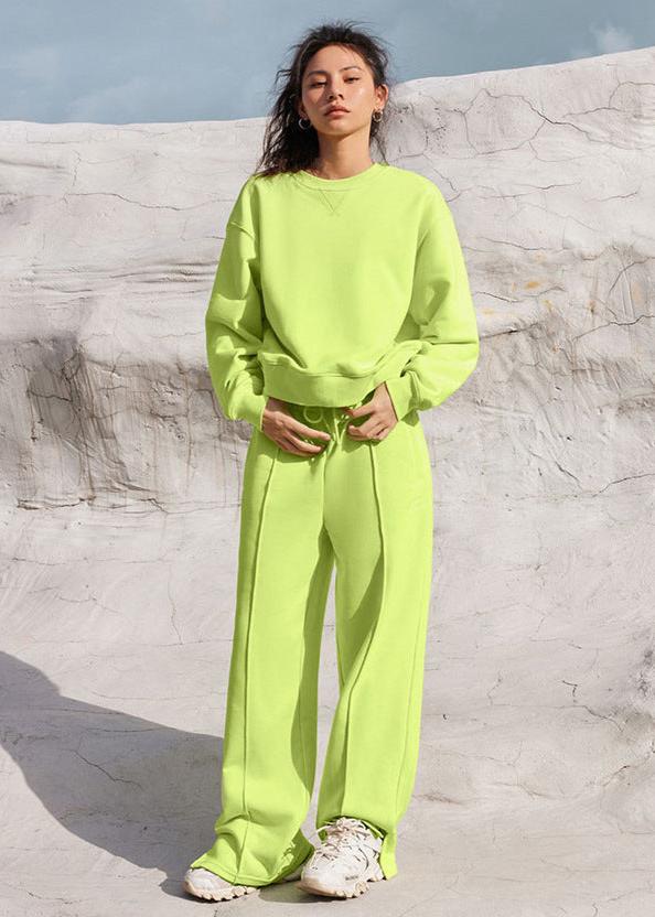 Casual Crop Sweater and Wide-Leg Pants Set