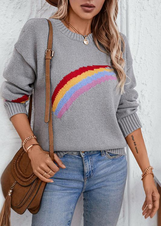 Rainbow Dreams - Cozy Knit Pullover Sweater