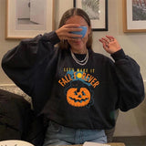 Female Halloween Printed Crew Neck Sweatshirt - VibeSoothe