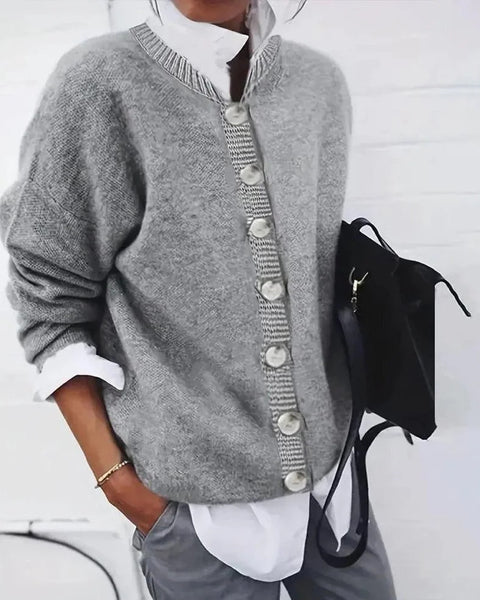 Women's Round Neck Soft Sweater Casual Coat