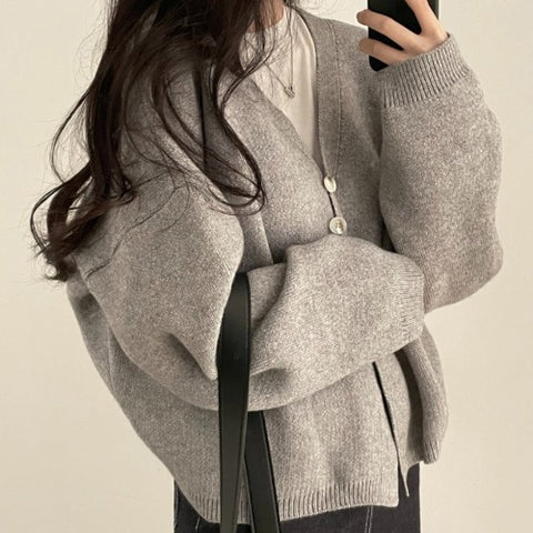 Women's Two-button V-neck Cape Sweater Coat