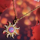  Collier soleil doré