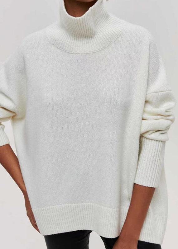 Cozy Chic Turtleneck Pullover - Solid Color Sweater