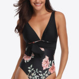 Estella Floral Tied One-Piece Swimsuit - VibeSoothe