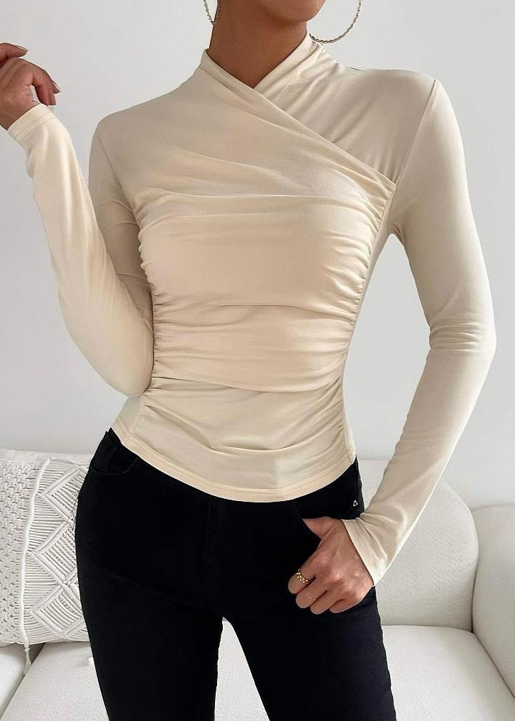 Chic Pleated Long Sleeve Top