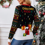 Elk Jacquard Santa Claus Knitted Sweater - VibeSoothe