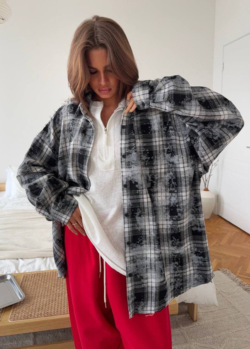 Rylan - Oversized Plaid Button Down Shirt