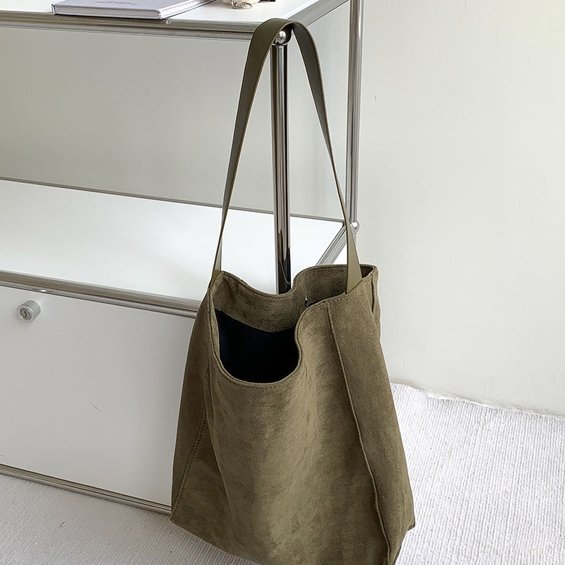 Minimalist-Chic Suede Tote