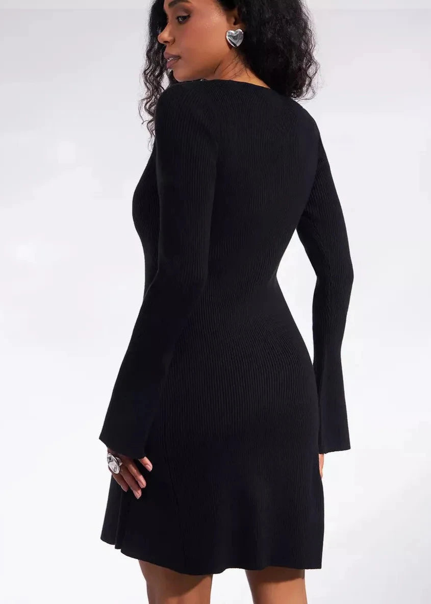 Chic Heart Cutout Sweater Dress